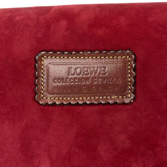 Loewe Vintage Anagram Sevilla Suede Leather Shoulder Bag - Picture 9 of 11